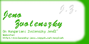 jeno zvolenszky business card